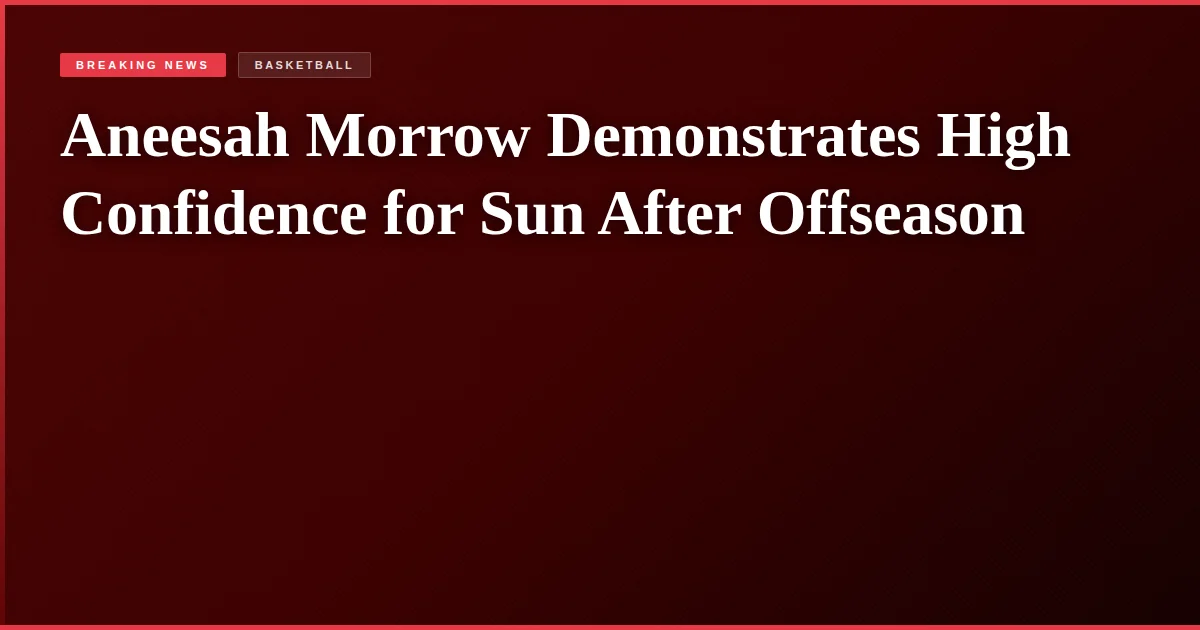 Aneesah Morrow Demonstrates High Confidence for Sun After Offseason