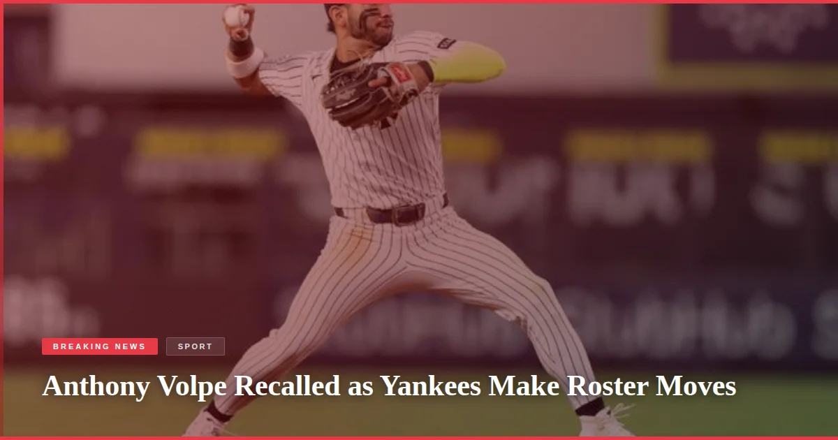 Anthony Volpe Recalled as Yankees Make Roster Moves