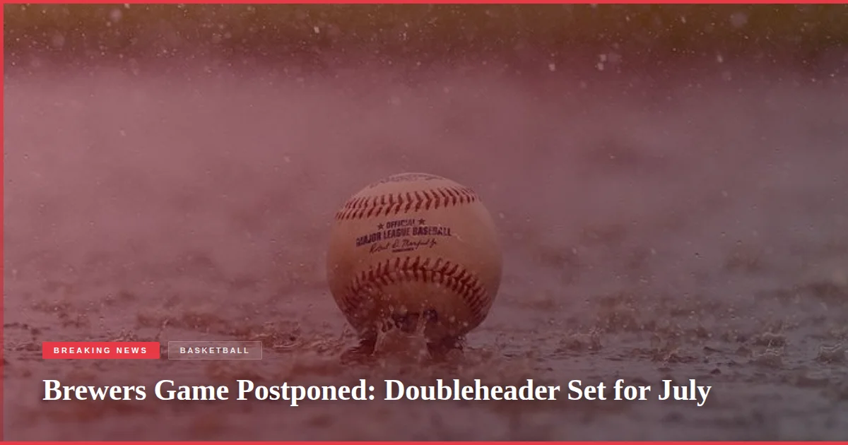 Brewers Game Postponed: Doubleheader Set for July