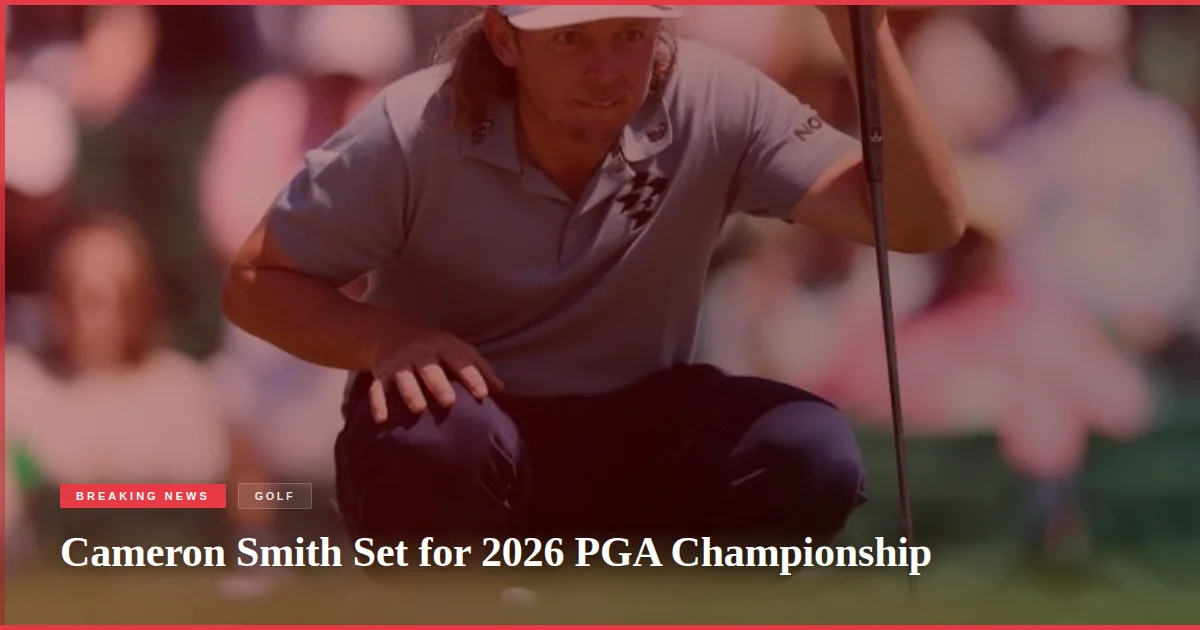 Cameron Smith Set for 2026 PGA Championship