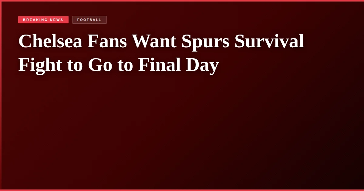 Chelsea Fans Want Spurs Survival Fight to Go to Final Day
