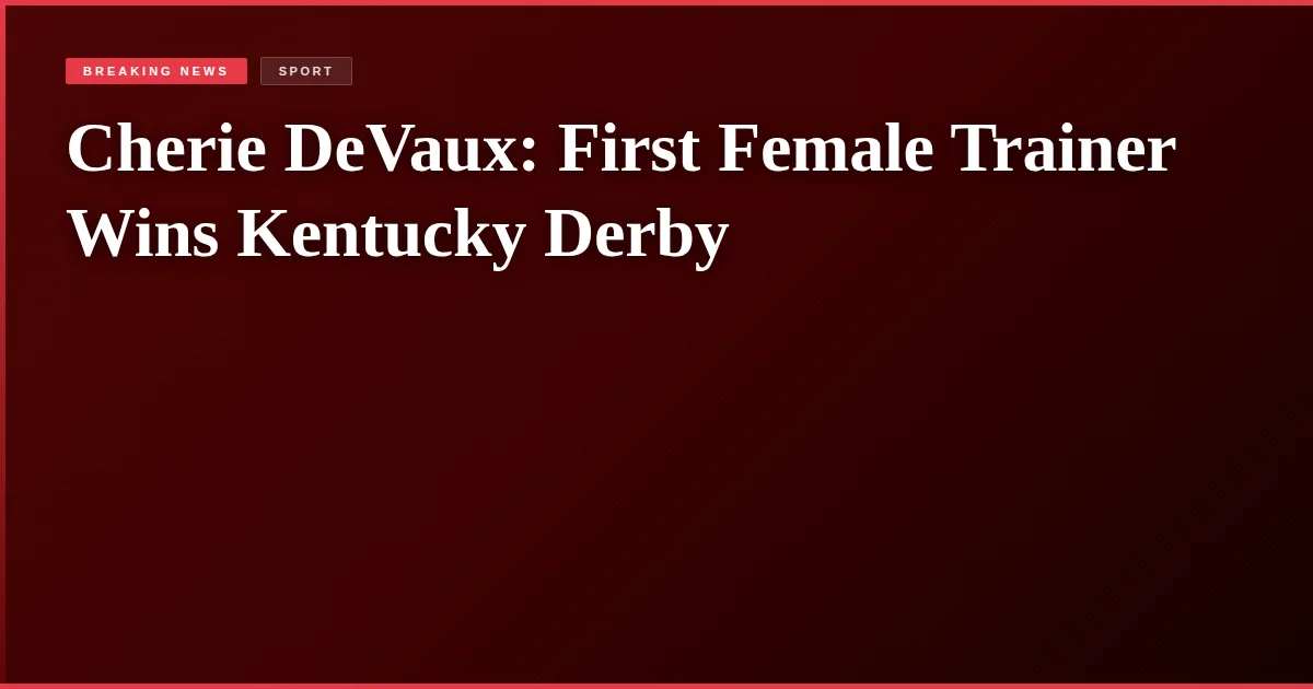 Cherie DeVaux: First Female Trainer Wins Kentucky Derby