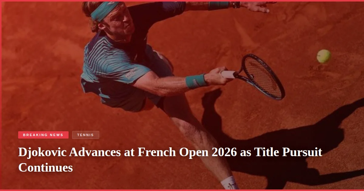 Djokovic Advances at French Open 2026 as Title Pursuit Continues