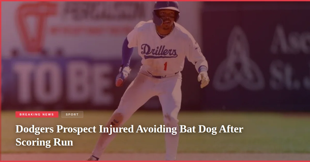 Dodgers Prospect Injured Avoiding Bat Dog After Scoring Run