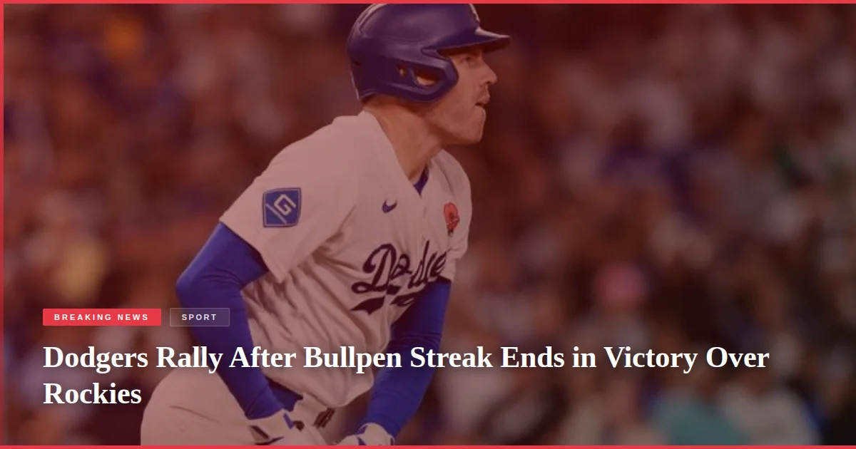 Dodgers Rally After Bullpen Streak Ends in Victory Over Rockies