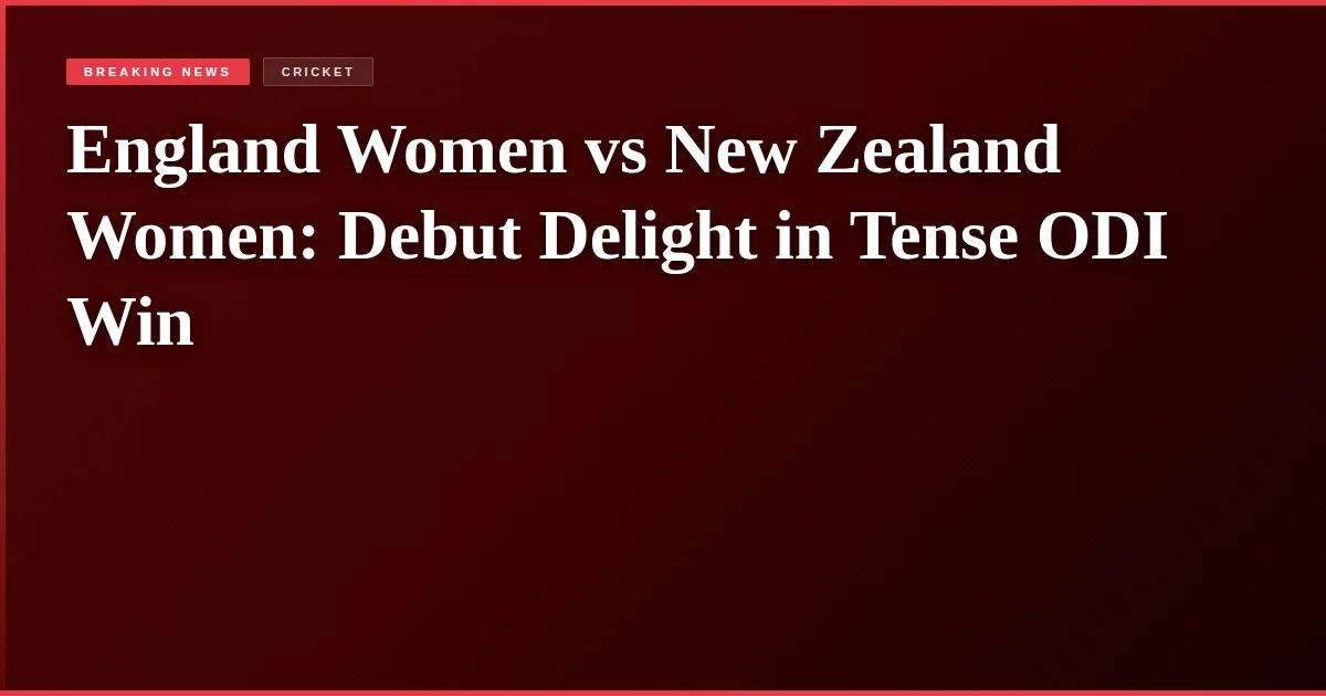 England Women vs New Zealand Women: Debut Delight in Tense ODI Win