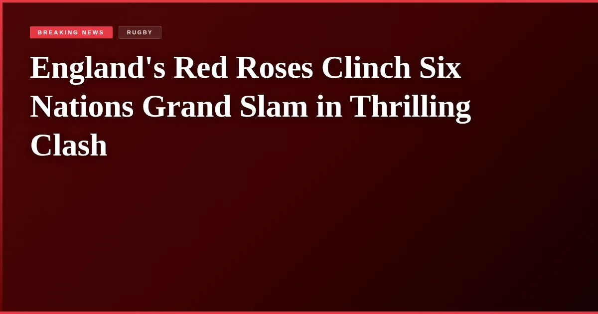 England's Red Roses Clinch Six Nations Grand Slam in Thrilling Clash