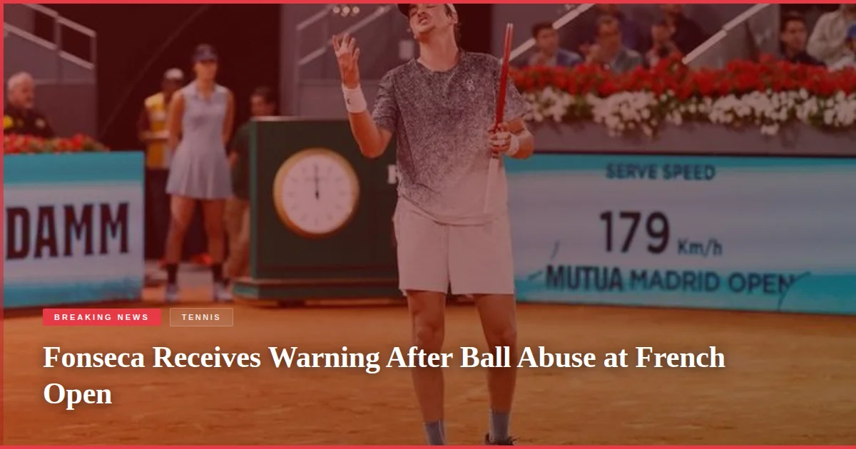 Fonseca Receives Warning After Ball Abuse at French Open