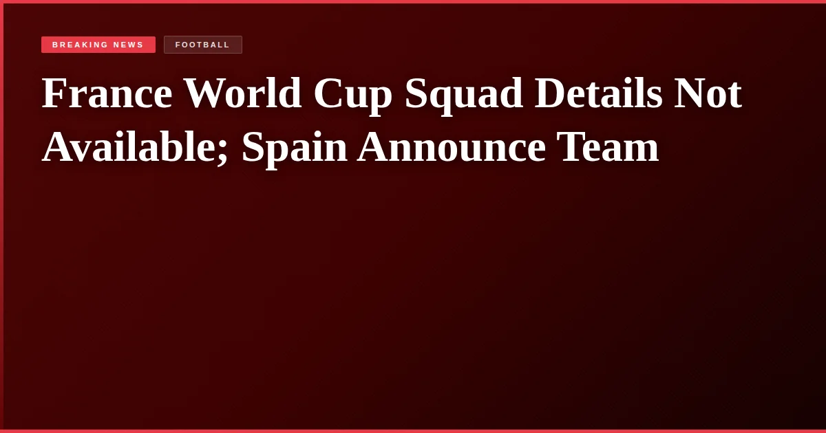France World Cup Squad Details Not Available; Spain Announce Team