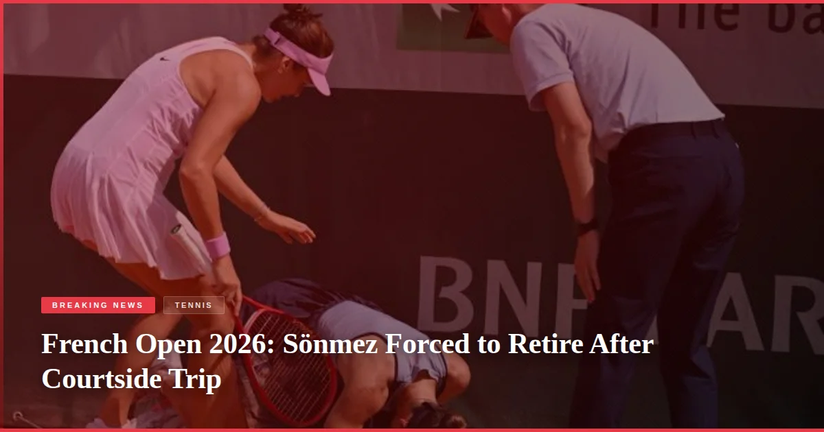 French Open 2026: Sönmez Forced to Retire After Courtside Trip