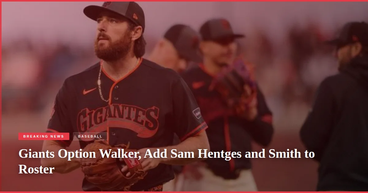 Giants Option Walker, Add Sam Hentges and Smith to Roster