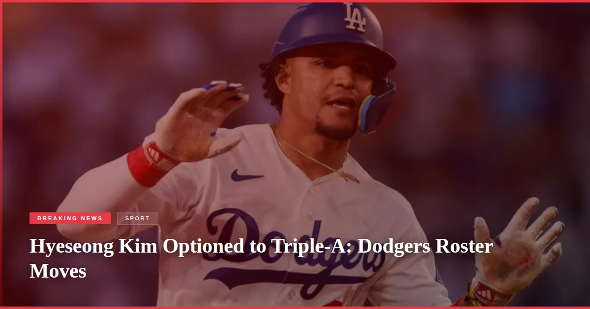 Hyeseong Kim Optioned to Triple-A: Dodgers Roster Moves