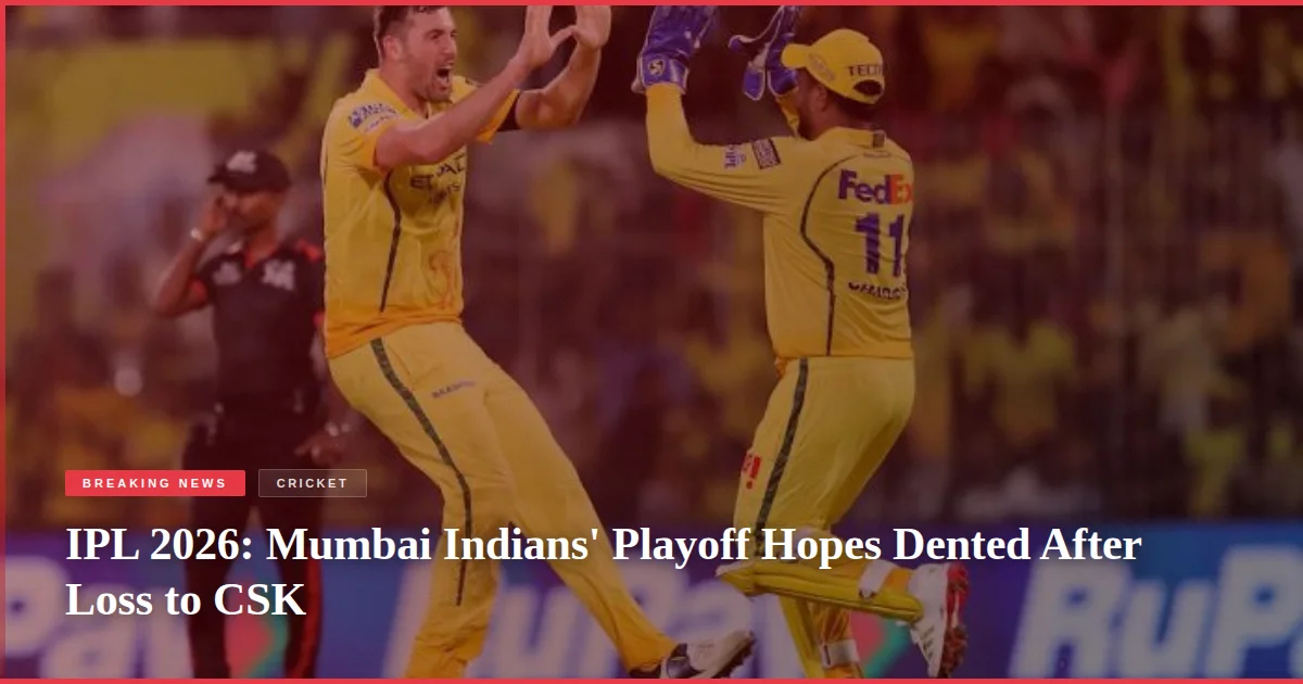 IPL 2026: Mumbai Indians' Playoff Hopes Dented After Loss to CSK