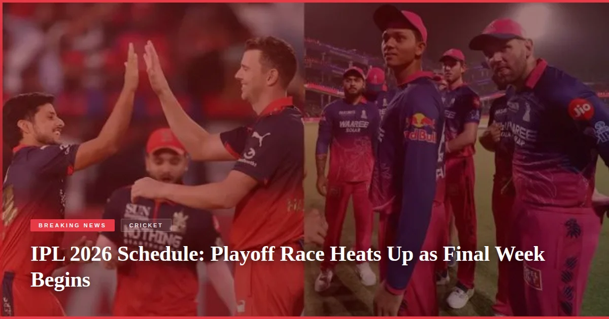 IPL 2026 Schedule: Playoff Race Heats Up as Final Week Begins
