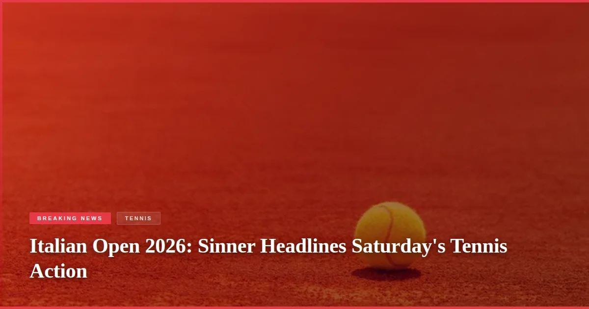Italian Open 2026: Sinner Headlines Saturday's Tennis Action