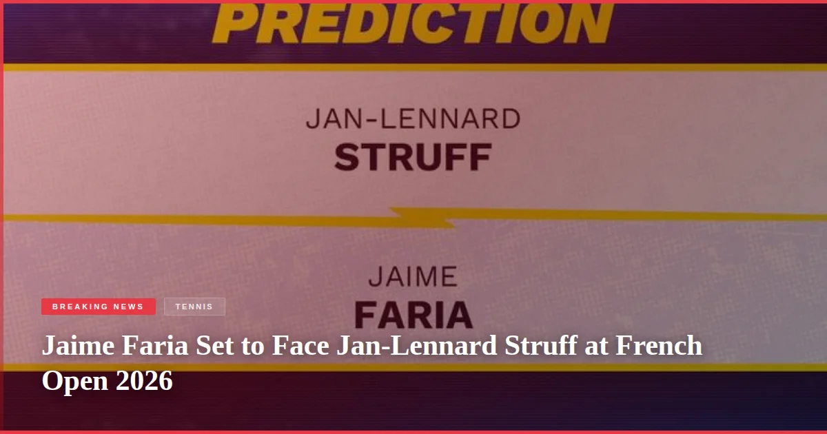 Jaime Faria Set to Face Jan-Lennard Struff at French Open 2026