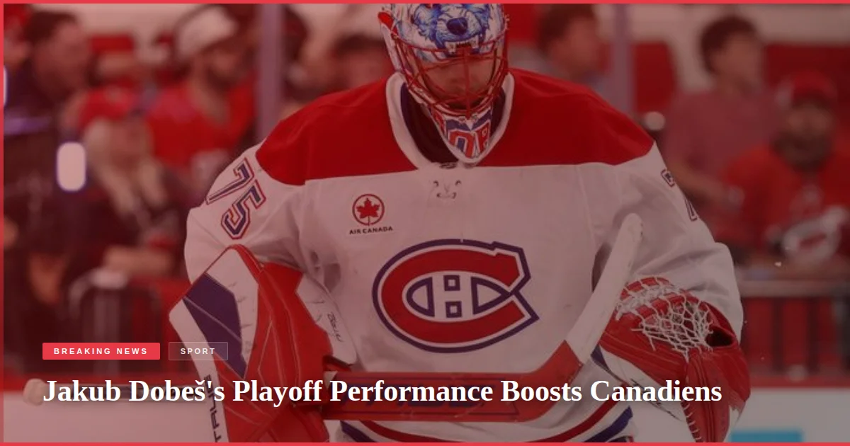 Jakub Dobeš's Playoff Performance Boosts Canadiens