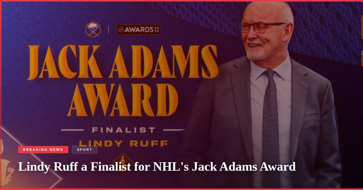 Lindy Ruff a Finalist for NHL's Jack Adams Award