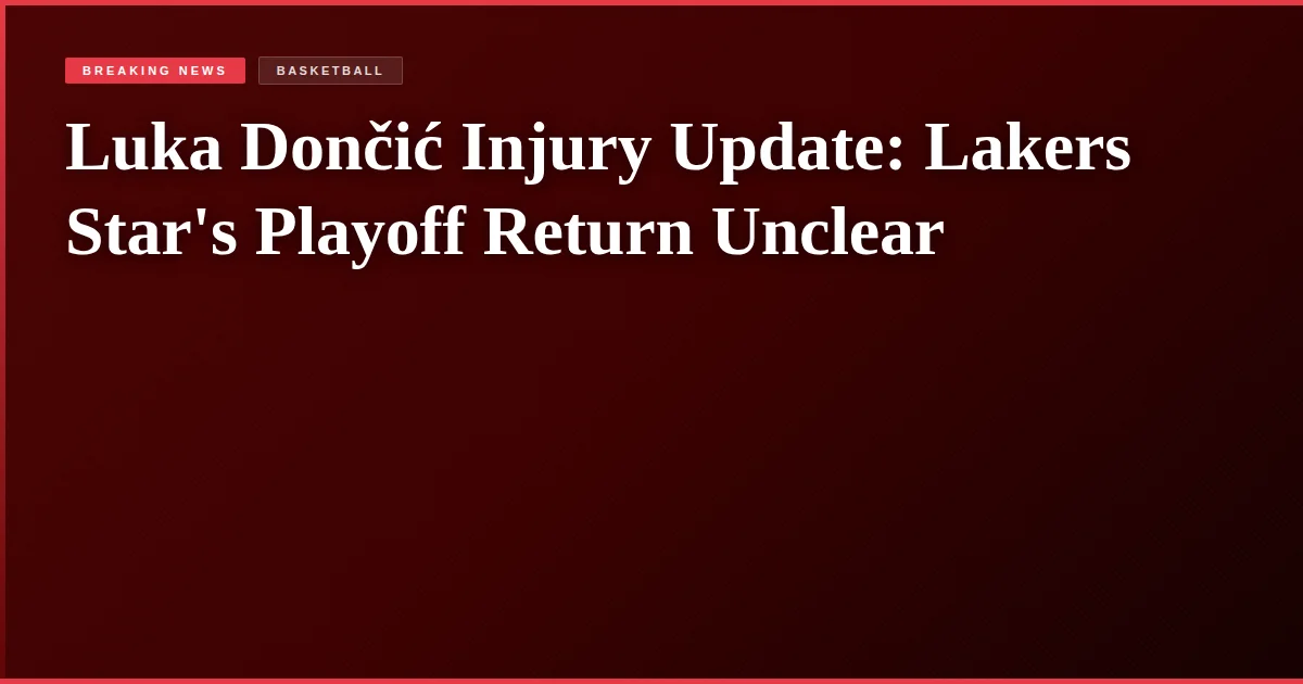 Luka Dončić Injury Update: Lakers Star's Playoff Return Unclear