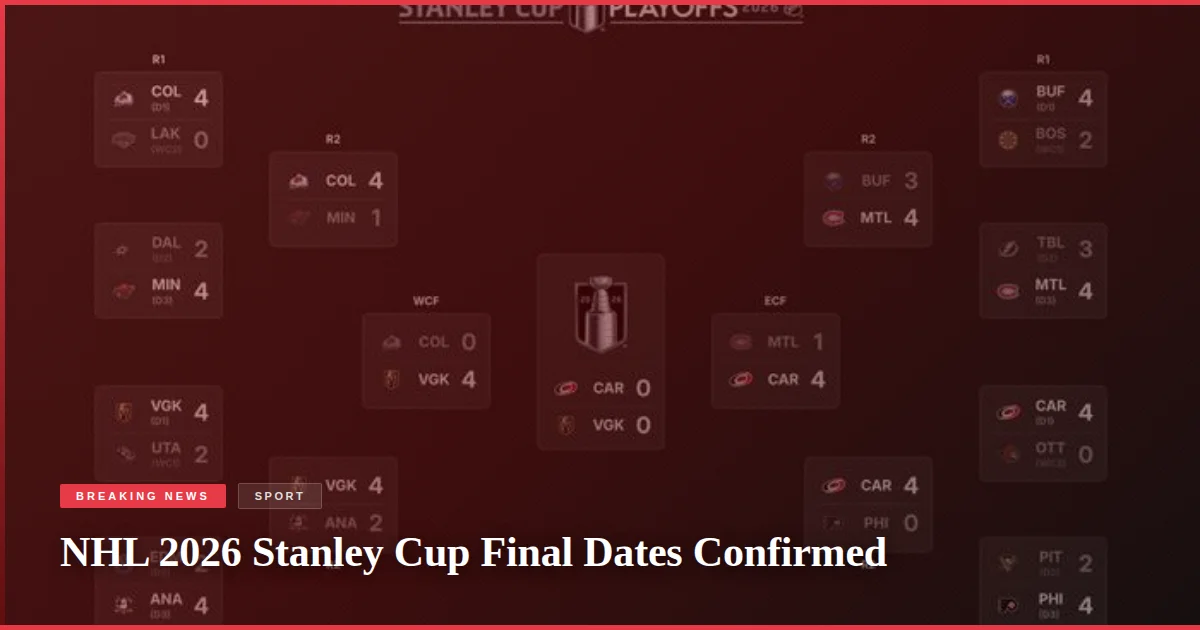 NHL 2026 Stanley Cup Final Dates Confirmed