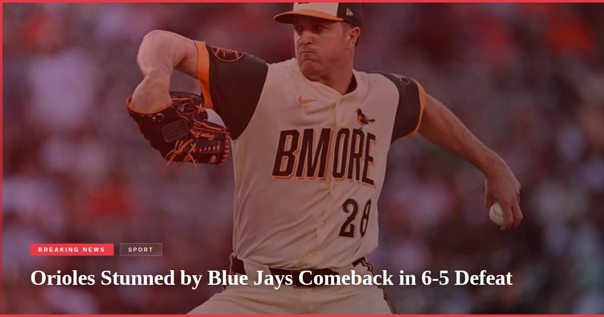 Orioles Stunned by Blue Jays Comeback in 6-5 Defeat