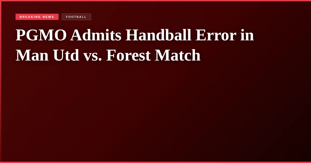 PGMO Admits Handball Error in Man Utd vs. Forest Match