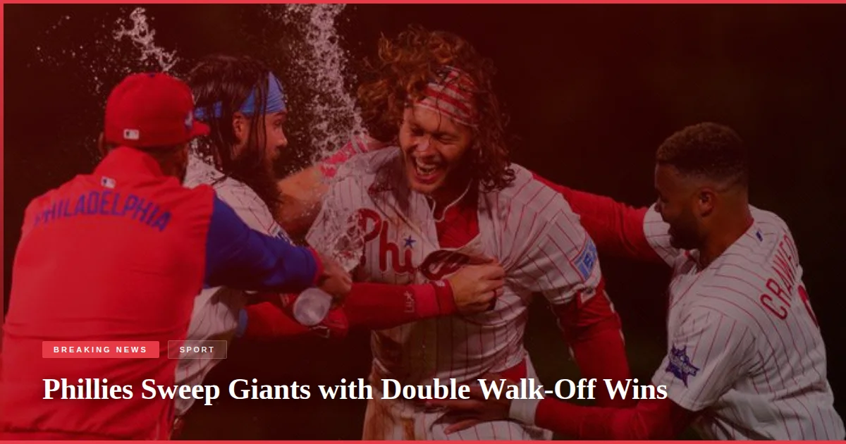 Phillies Sweep Giants with Double Walk-Off Wins