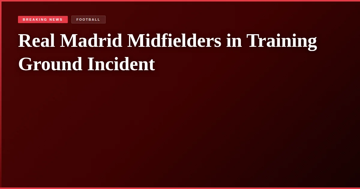 Real Madrid Midfielders in Training Ground Incident