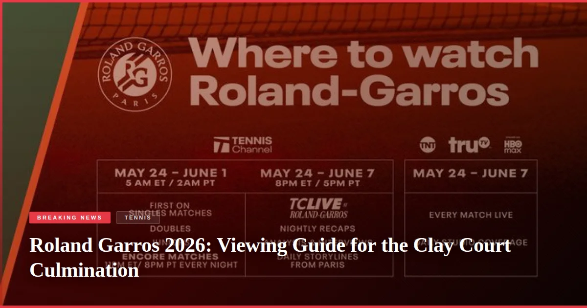 Roland Garros 2026: Viewing Guide for the Clay Court Culmination