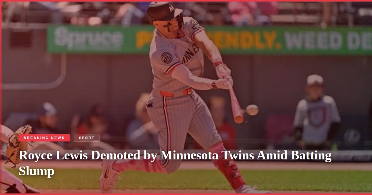 Royce Lewis Demoted by Minnesota Twins Amid Batting Slump