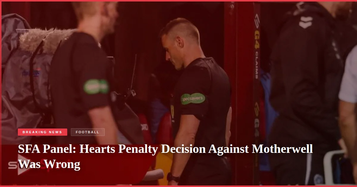 SFA Panel: Hearts Penalty Decision Against Motherwell Was Wrong