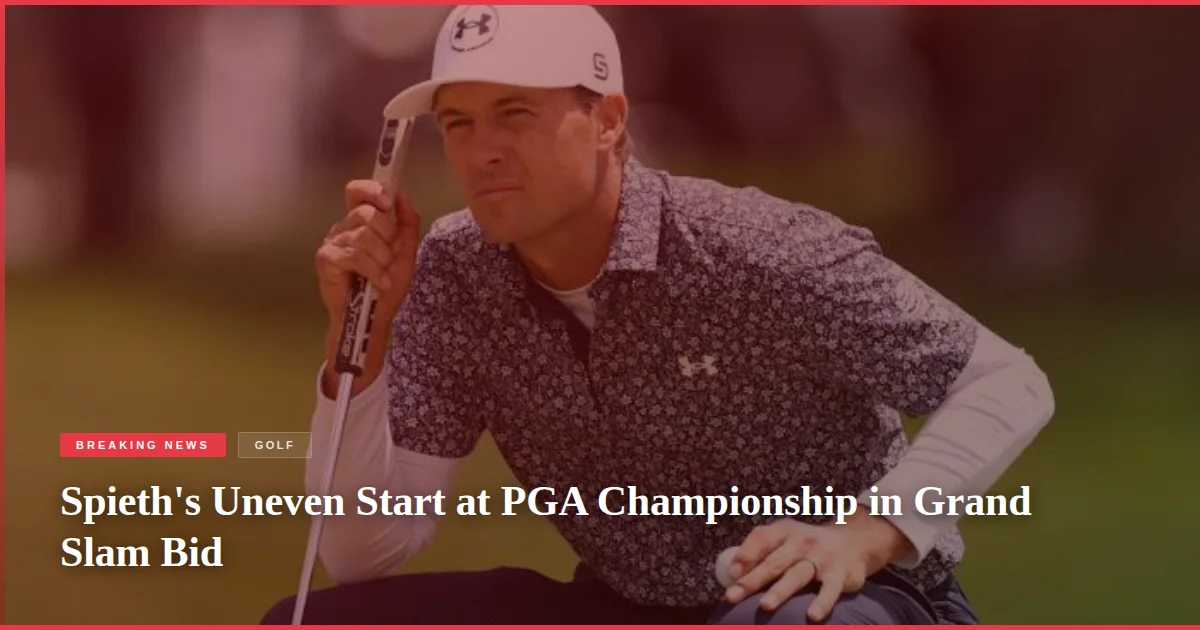 Spieth's Uneven Start at PGA Championship in Grand Slam Bid
