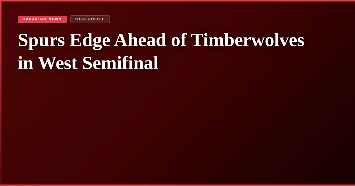 Spurs Edge Ahead of Timberwolves in West Semifinal