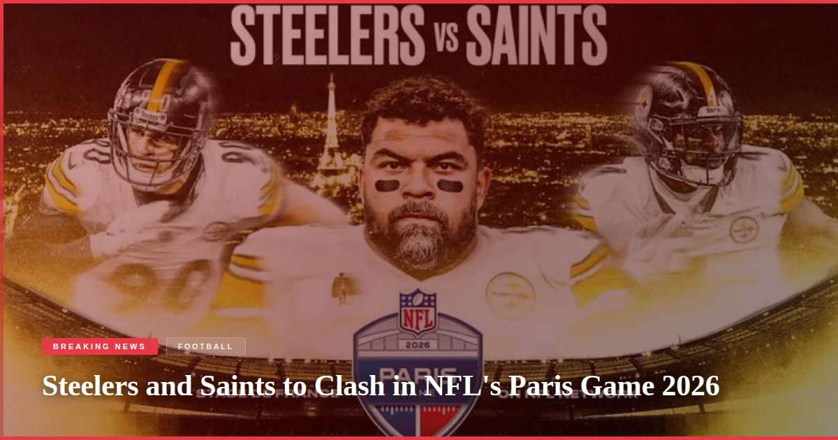 Steelers and Saints to Clash in NFL's Paris Game 2026