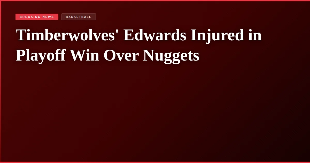Timberwolves' Edwards Injured in Playoff Win Over Nuggets