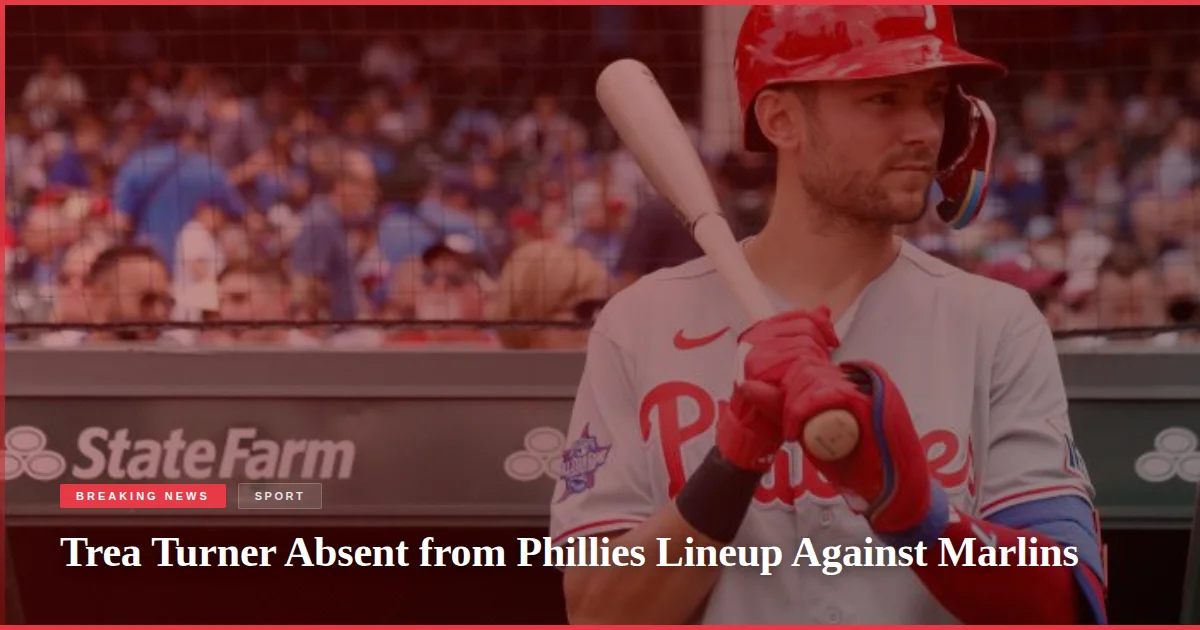 Trea Turner Absent from Phillies Lineup Against Marlins