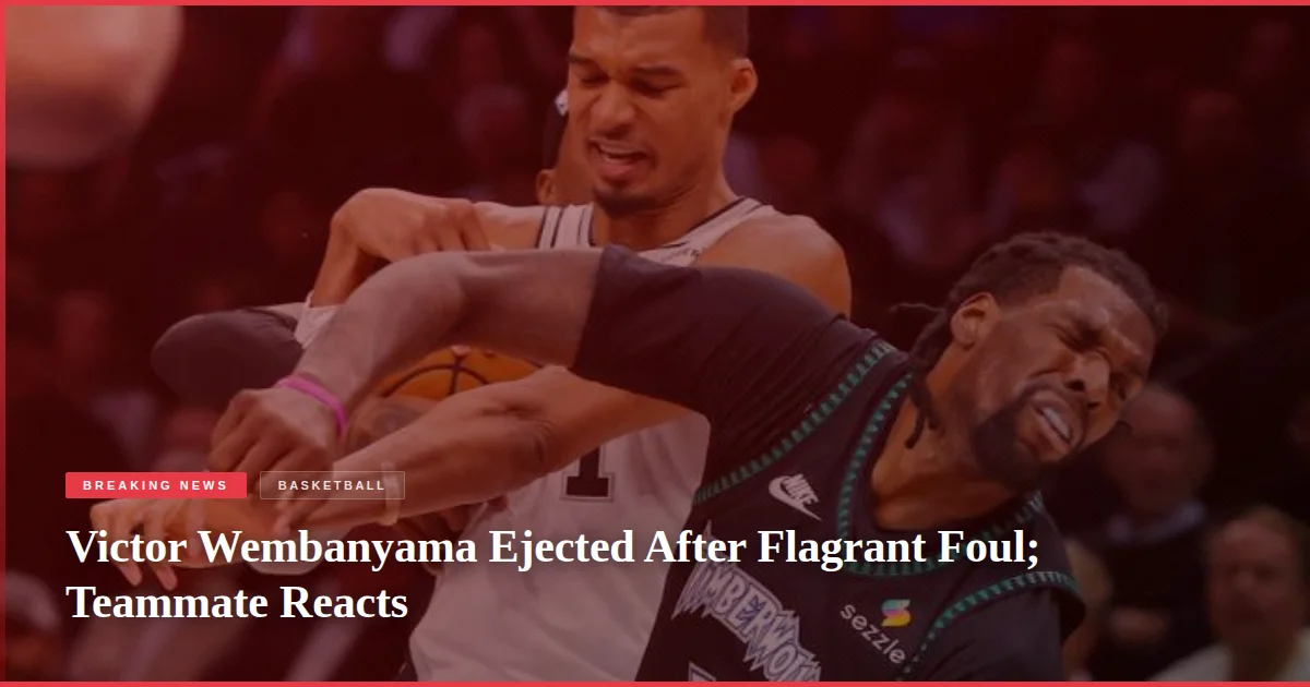 Victor Wembanyama Ejected After Flagrant Foul; Teammate Reacts