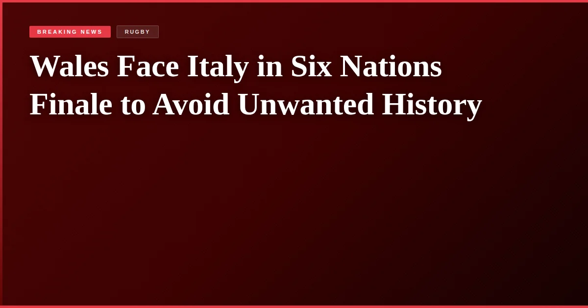 Wales Face Italy in Six Nations Finale to Avoid Unwanted History