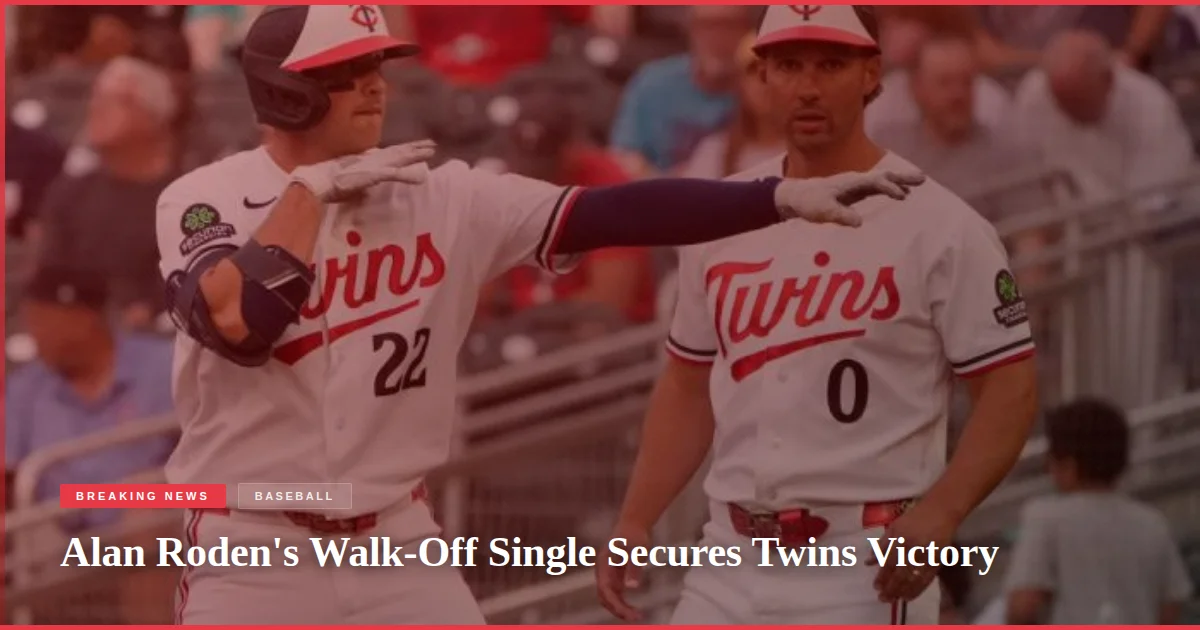 Alan Roden's Walk-Off Single Secures Twins Victory