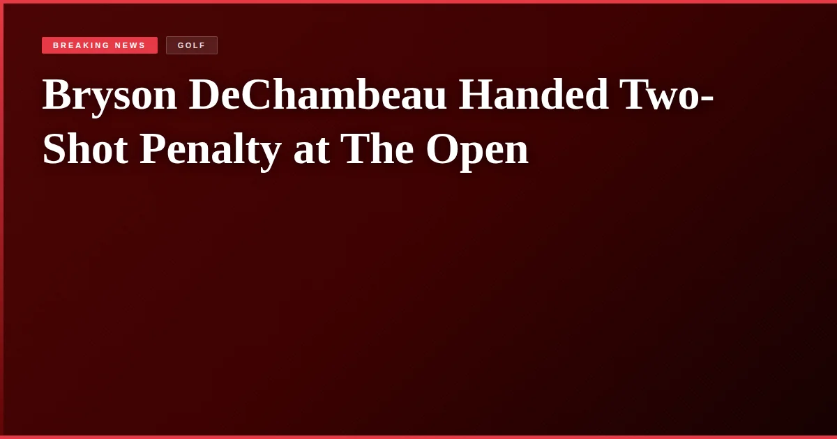 Bryson DeChambeau Handed Two-Shot Penalty at The Open