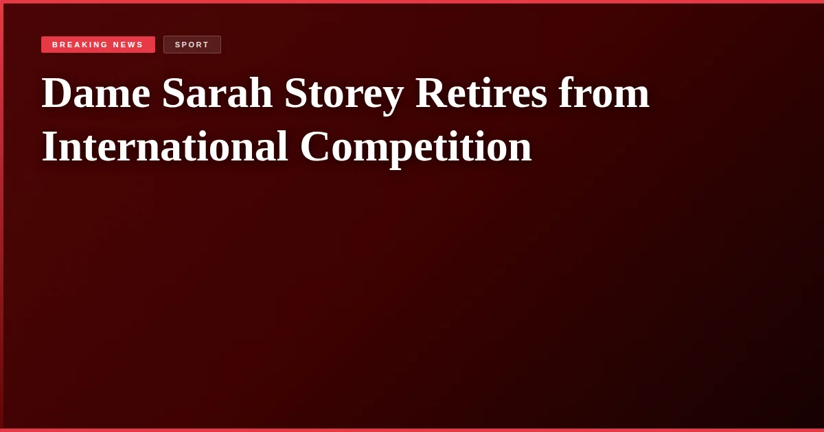 Dame Sarah Storey Retires from International Competition