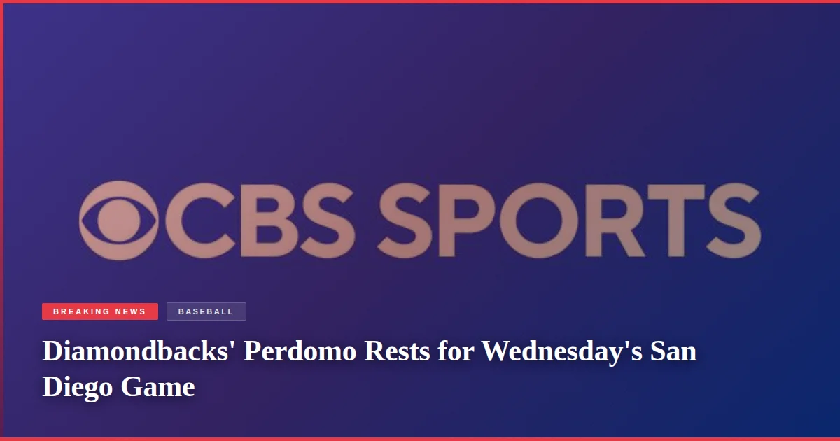 Diamondbacks' Perdomo Rests for Wednesday's San Diego Game