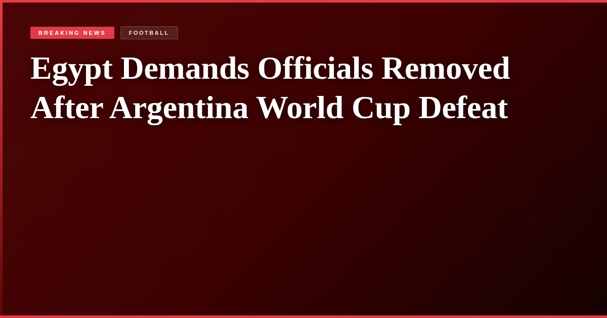Egypt Demands Officials Removed After Argentina World Cup Defeat