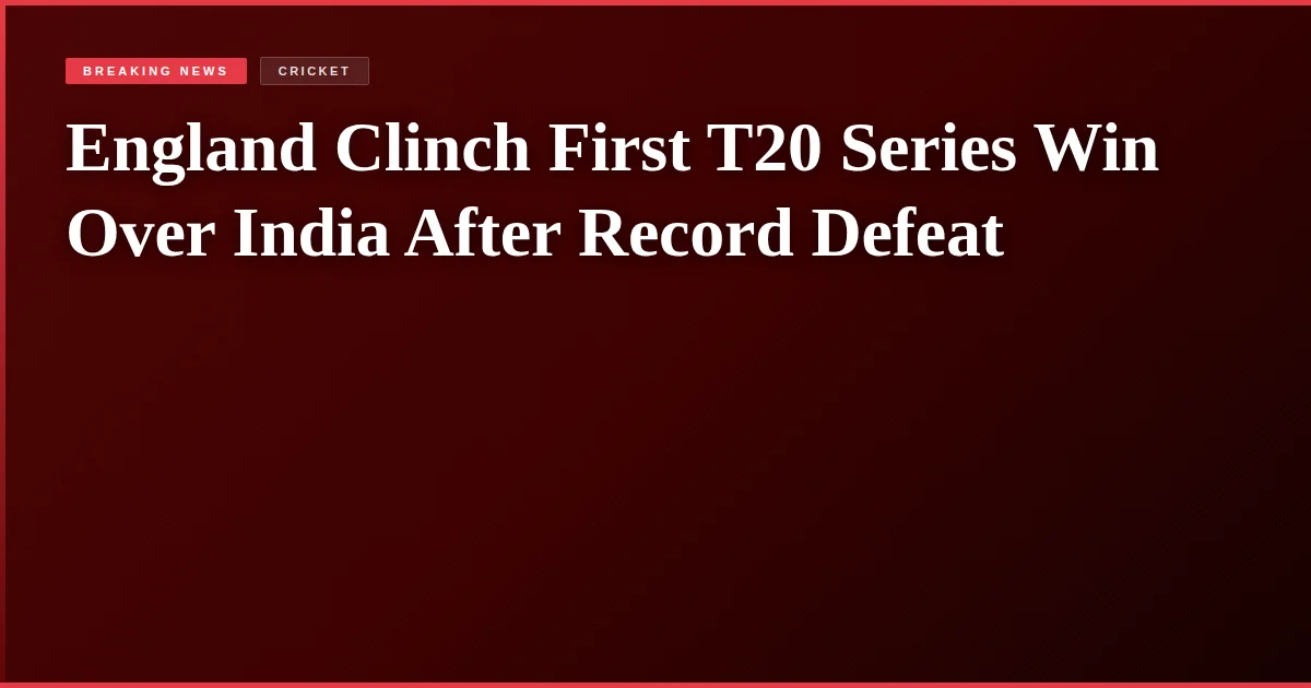 England Clinch First T20 Series Win Over India After Record Defeat