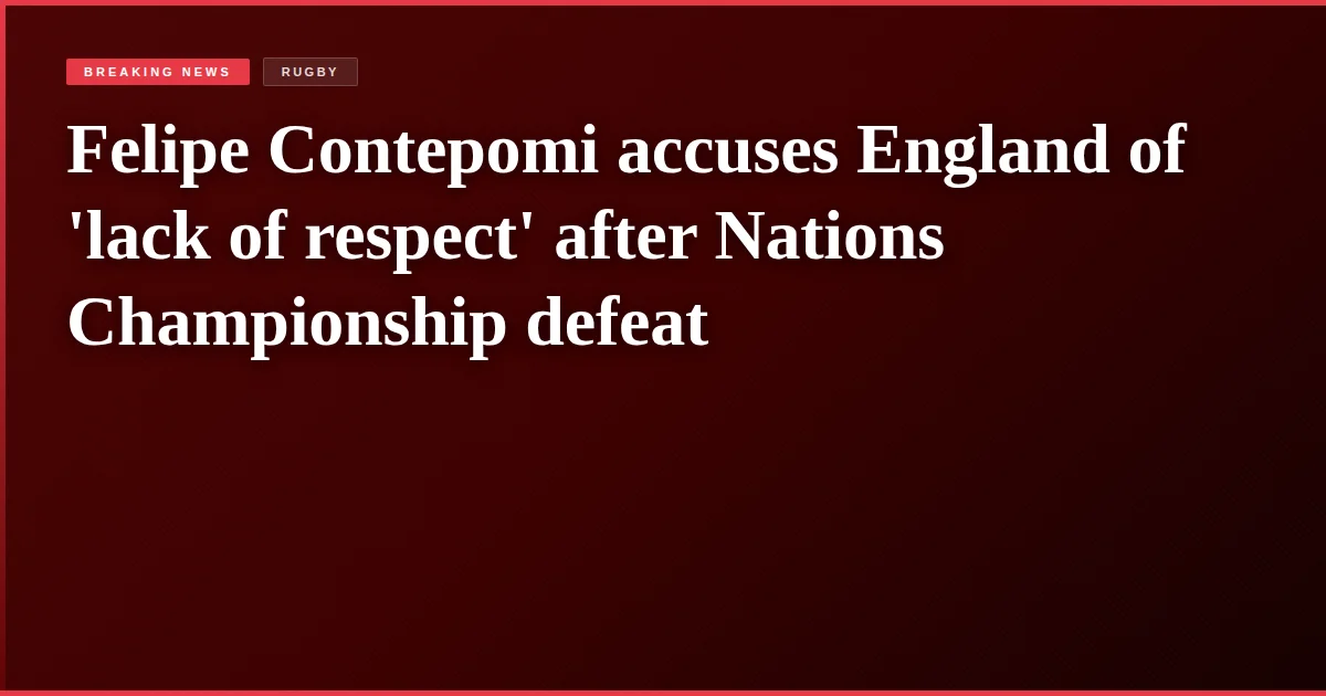 Felipe Contepomi accuses England of 'lack of respect' after Nations Championship defeat