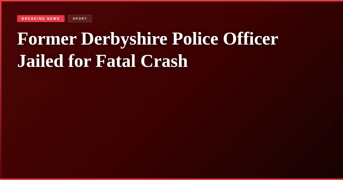 Former Derbyshire Police Officer Jailed for Fatal Crash