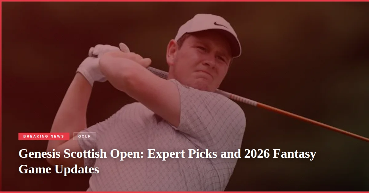 Genesis Scottish Open: Expert Picks and 2026 Fantasy Game Updates