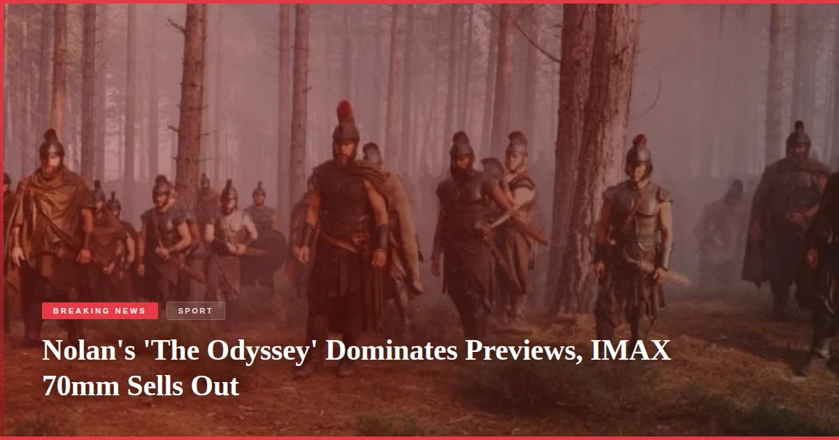 Nolan's 'The Odyssey' Dominates Previews, IMAX 70mm Sells Out