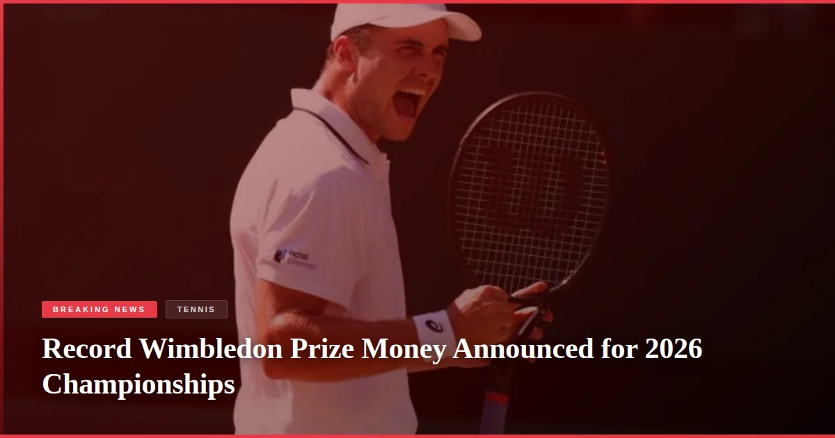 Record Wimbledon Prize Money Announced for 2026 Championships