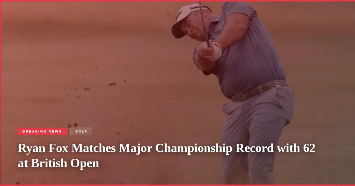 Ryan Fox Matches Major Championship Record with 62 at British Open